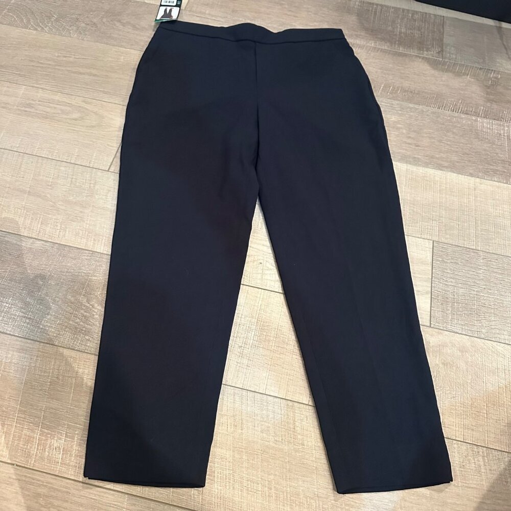 BANANA REPUBLIC WOMENS BLACK SIZE 12 TAPERED PULL ON PANTS NEW